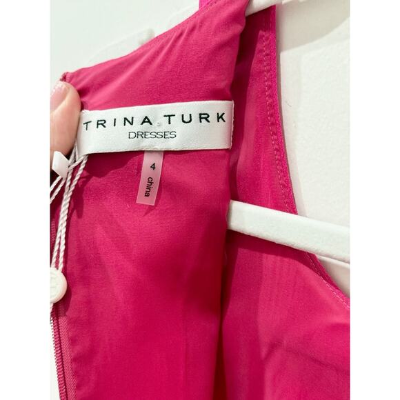 NWT Trina Turk Jeri Sleeveless Fit & Flare Mini Dress Fuchsia Pink Womens Size 4 - Picture 4 of 6